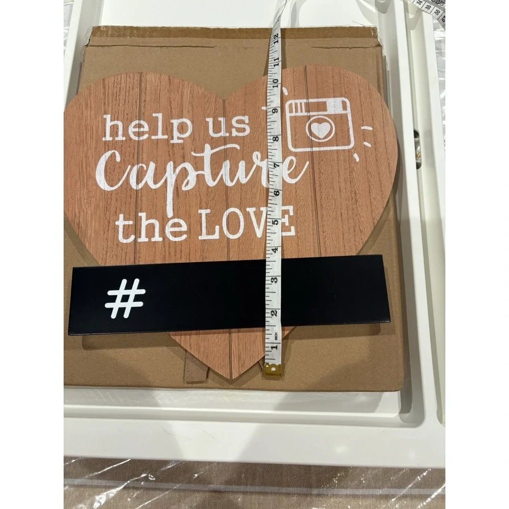 Wood Heart Wedding Decorations for Reception, Love Sign, Wedding Instagram Sign